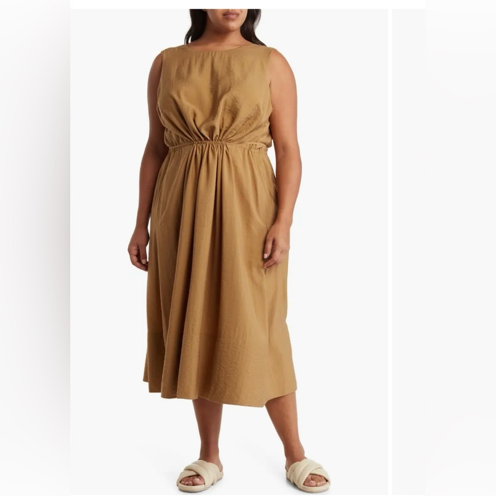 Vince Sleeveless Tan Brown Plus Size Maxi Dress Size XXXL NWT